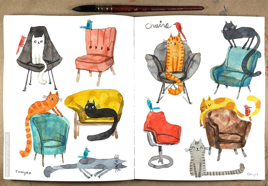 Chairs & Cats!-Terry Runyan Creative