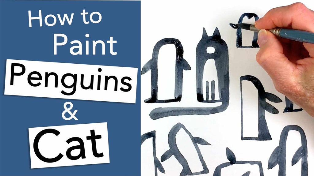 How to Paint Penguins & Cat!-Terry Runyan Creative
