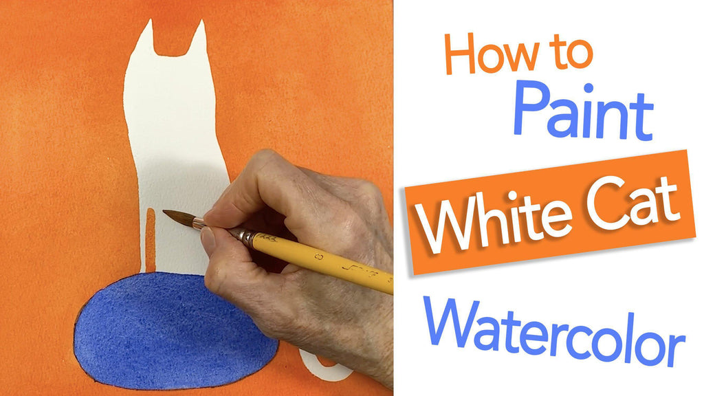 How to Paint a White Cat in Watercolor-Terry Runyan Creative