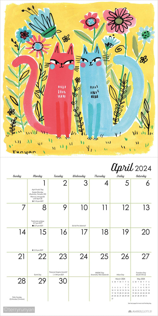2024 FELINE CALENDAR 7X7"-2024 Calendar-Terry Runyan Creative-Terry Runyan Creative