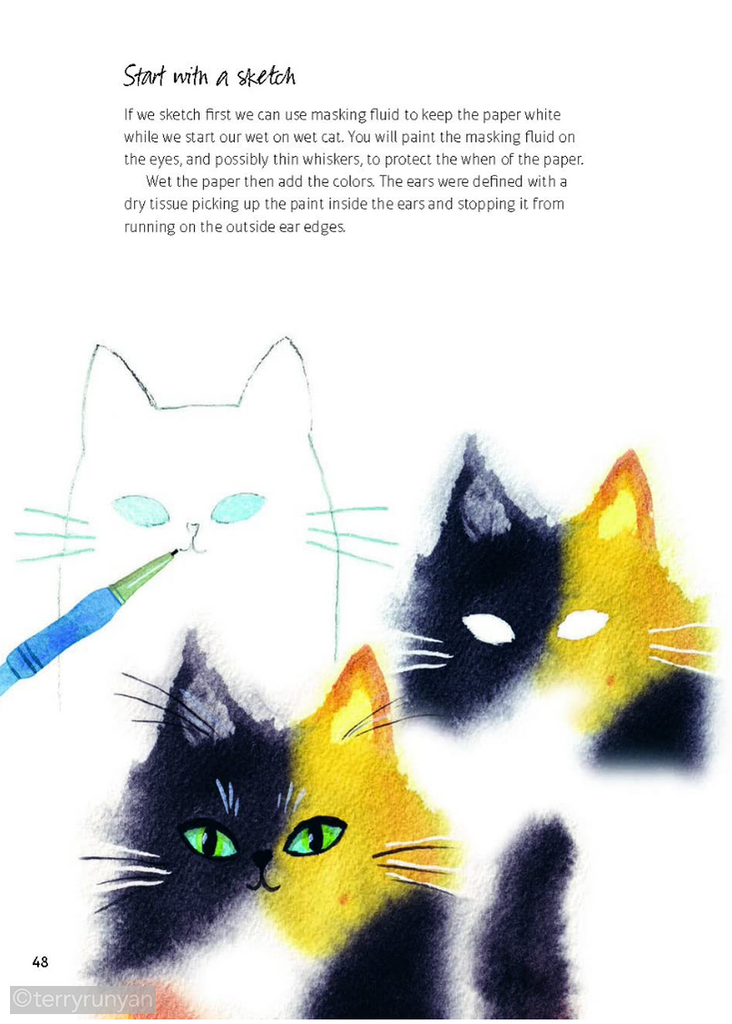 PAINTING CATS CURIOUS - MINDFUL, & FREE-SPIRITED WATERCOLOR-Books-Terry Runyan Creative-Terry Runyan Creative