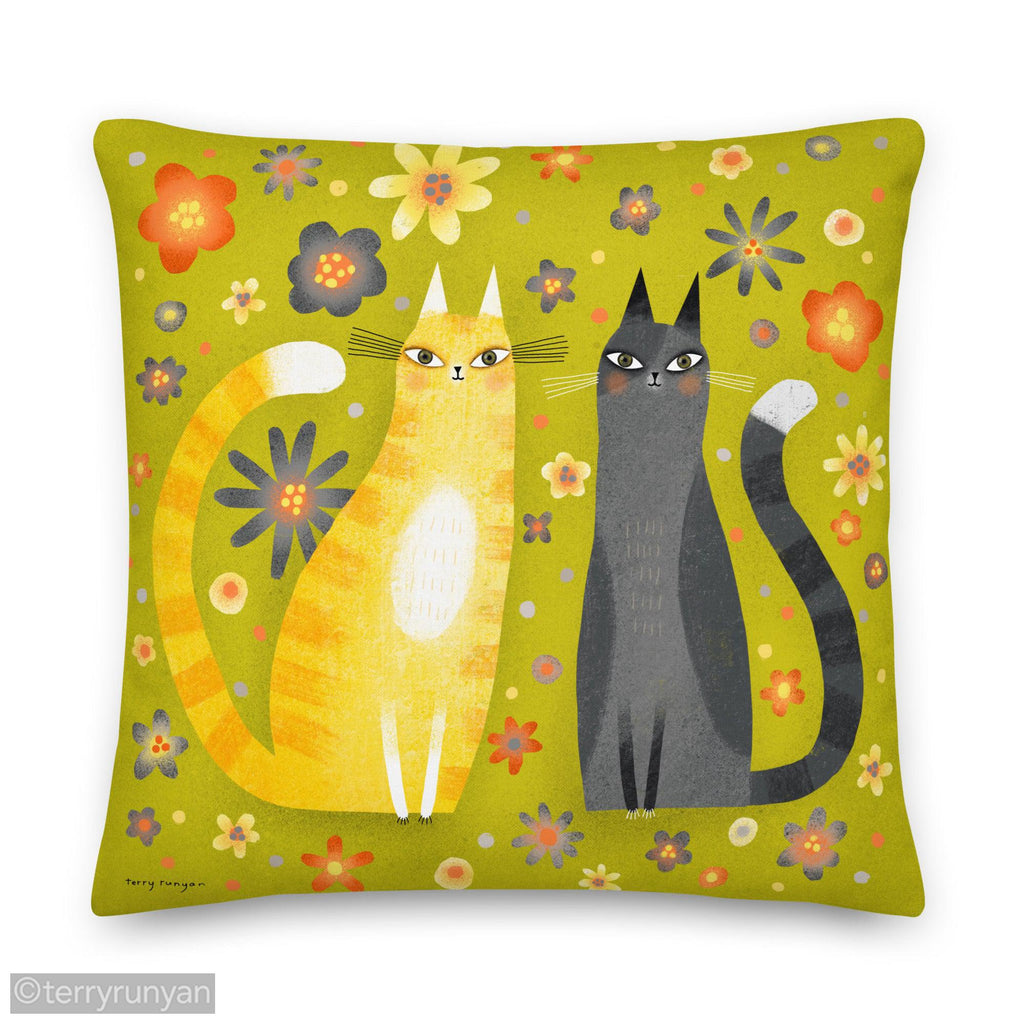 NATURE CATS Premium Pillow-Throw Pillows-Terry Runyan Creative-Terry Runyan Creative