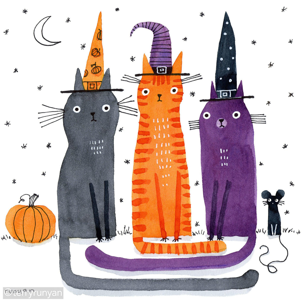 WITCH CATS-Art Print-Terry Runyan Creative-Terry Runyan Creative