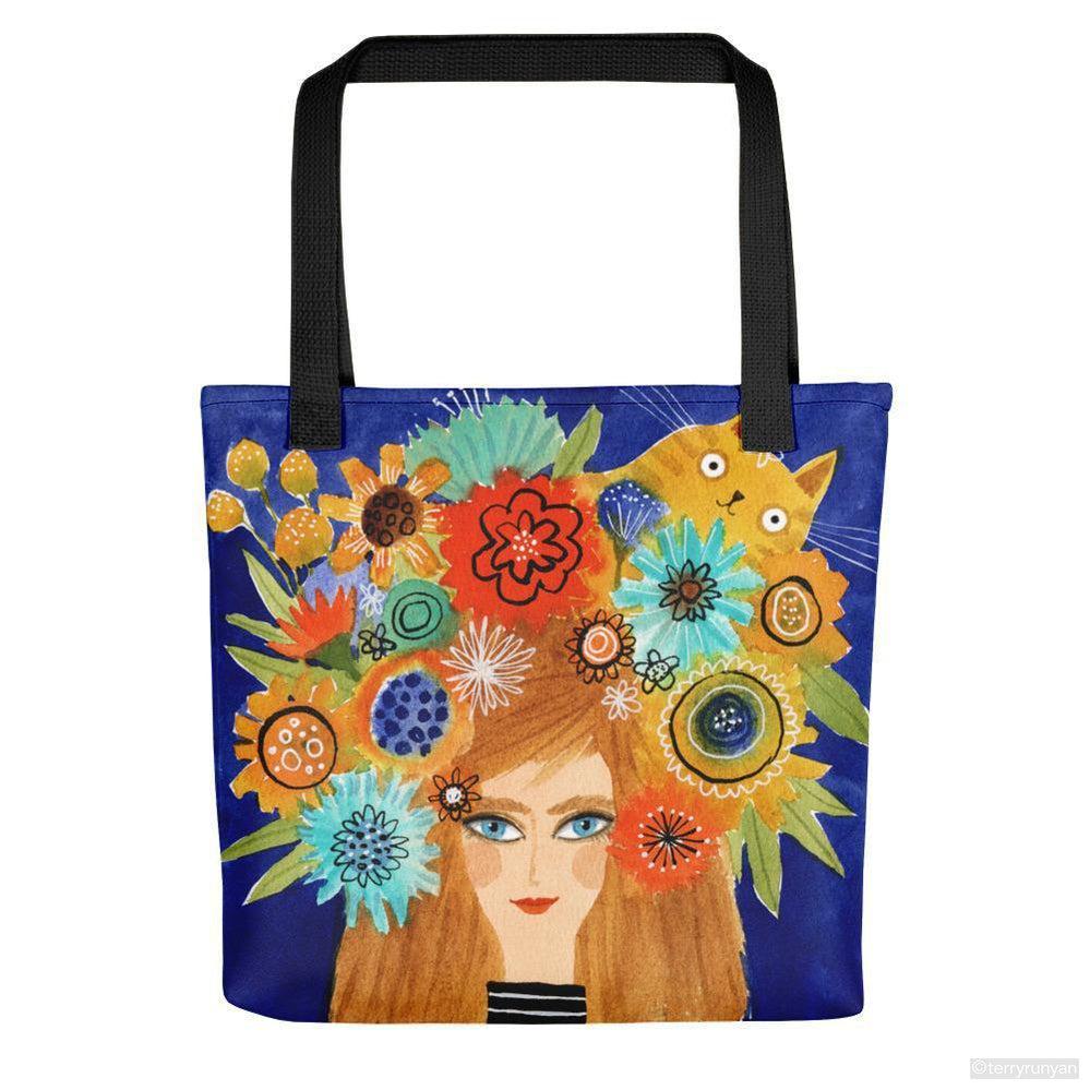 BOUQUET CAT HAT Tote bag-Terry Runyan Creative-Terry Runyan Creative
