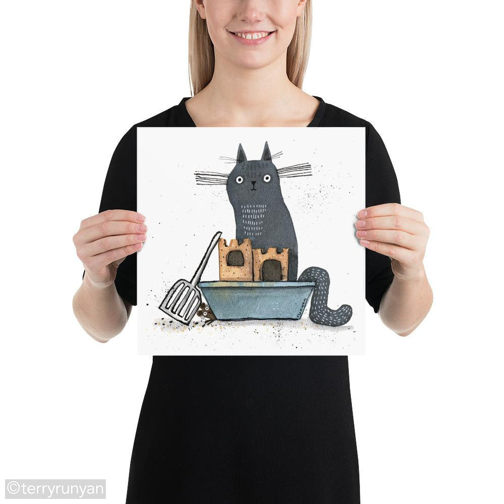 CAT CONTRACTOR-Art Print-Terry Runyan Creative-Terry Runyan Creative