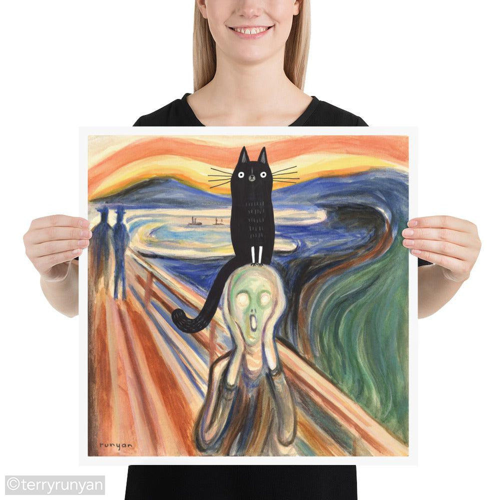 THE SCREAM & CAT-Art Print-Terry Runyan Creative-Terry Runyan Creative