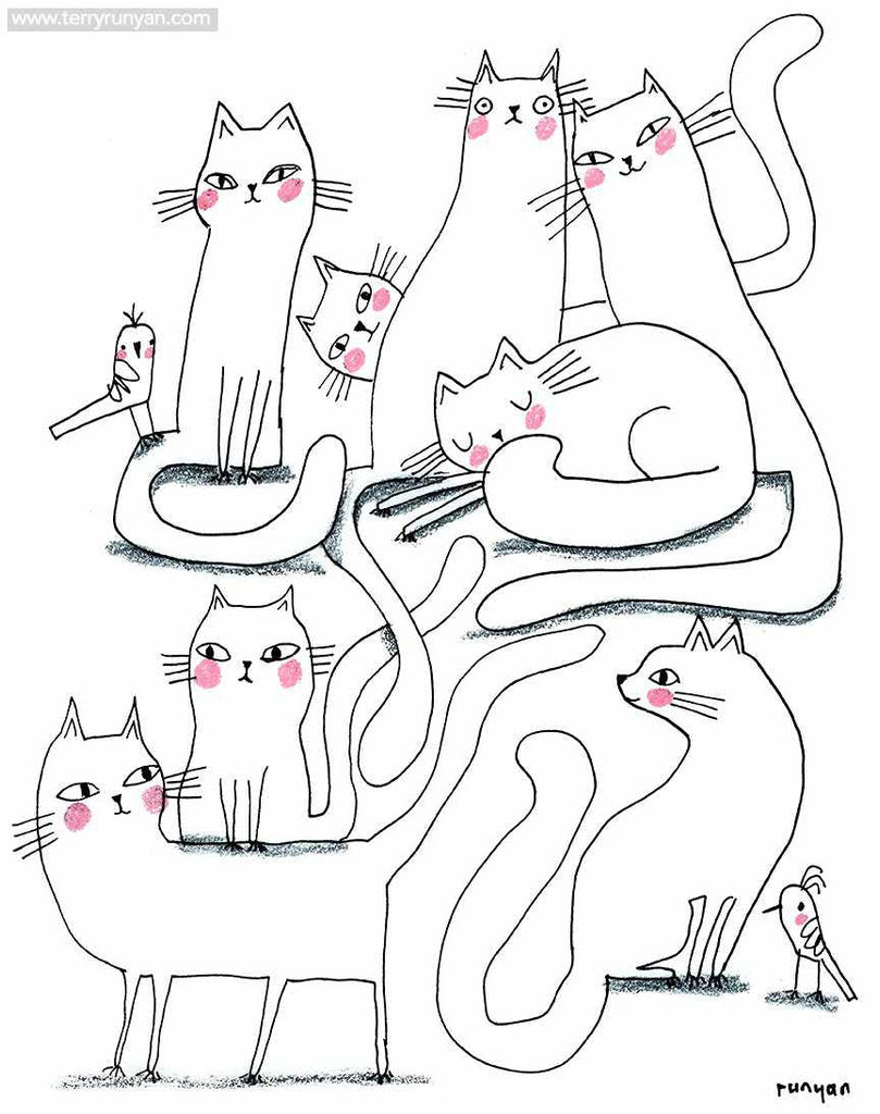 Cat Drawings-Terry Runyan Creative