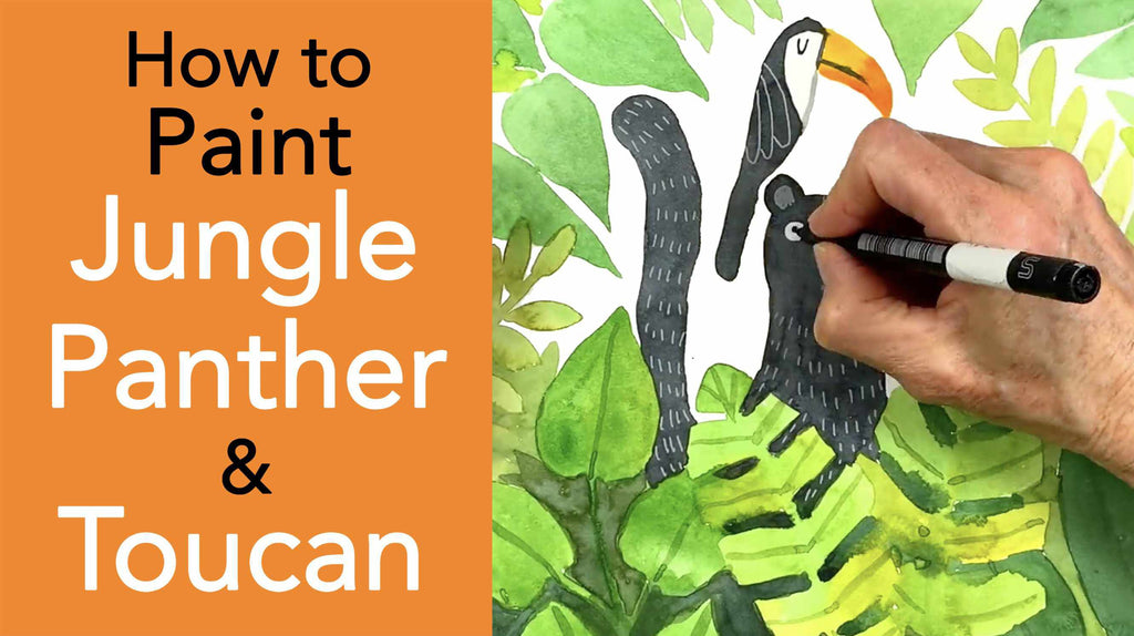 How to Paint a Jungle, Panther & Toucan!-Terry Runyan Creative