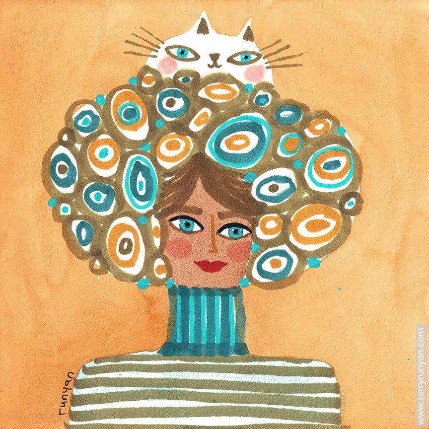 Circle Cat Hat! Happy #catonheadwednesday!-Terry Runyan Creative