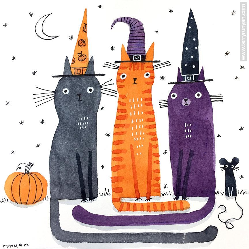 Witch Cats!-Terry Runyan Creative
