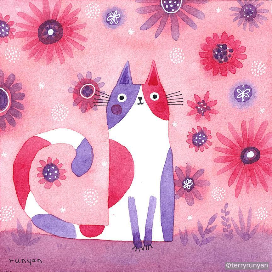 Pink & Purple! Happy #caturday-Terry Runyan Creative