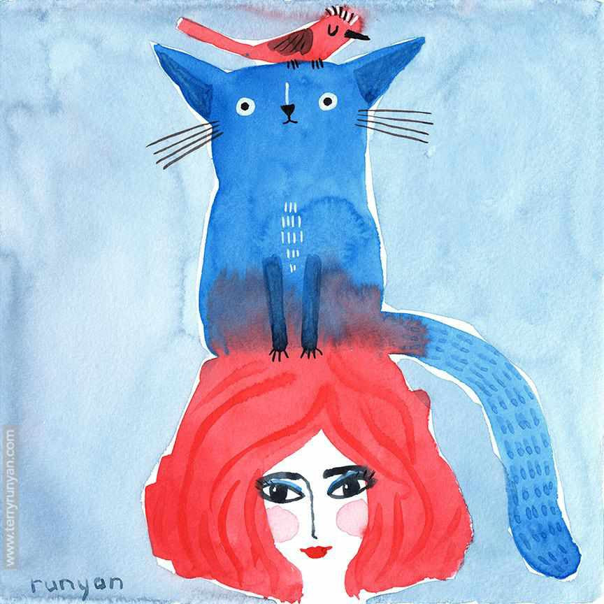 Cerulean Cat Hat!-Terry Runyan Creative