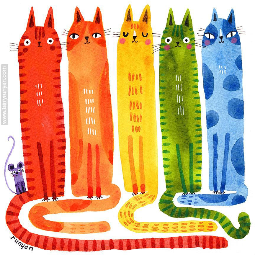 Rainbow Cats!-Terry Runyan Creative