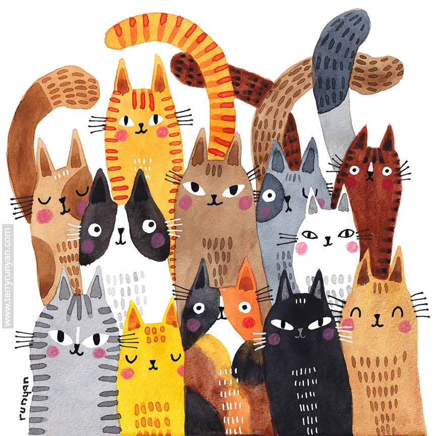 Cat Crowd!-Terry Runyan Creative