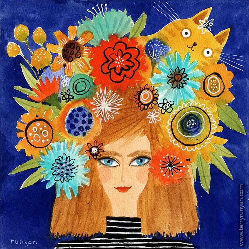 Bouquet Cat Hat-Terry Runyan Creative