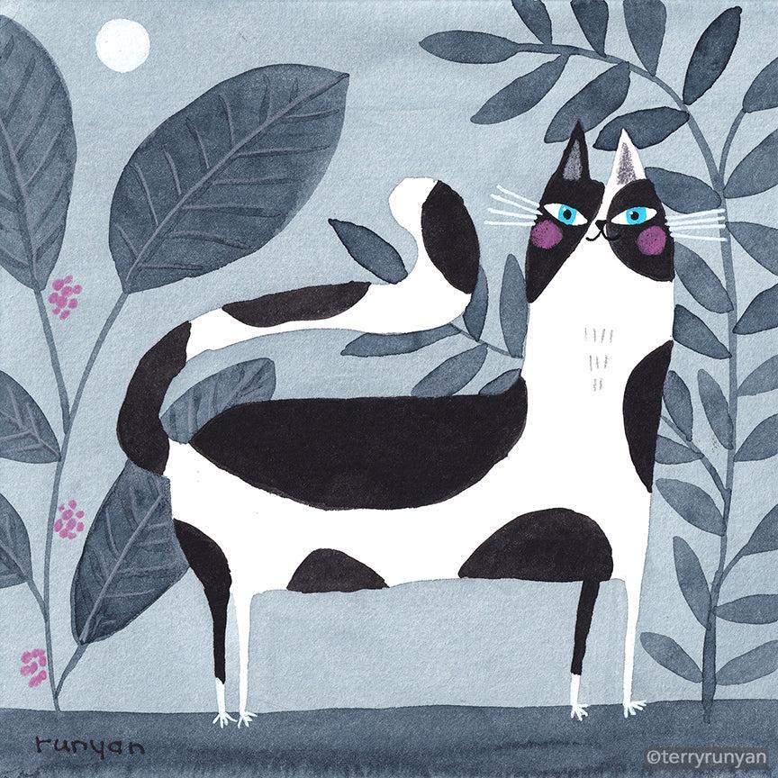 Monochrome Garden Cat!-Terry Runyan Creative