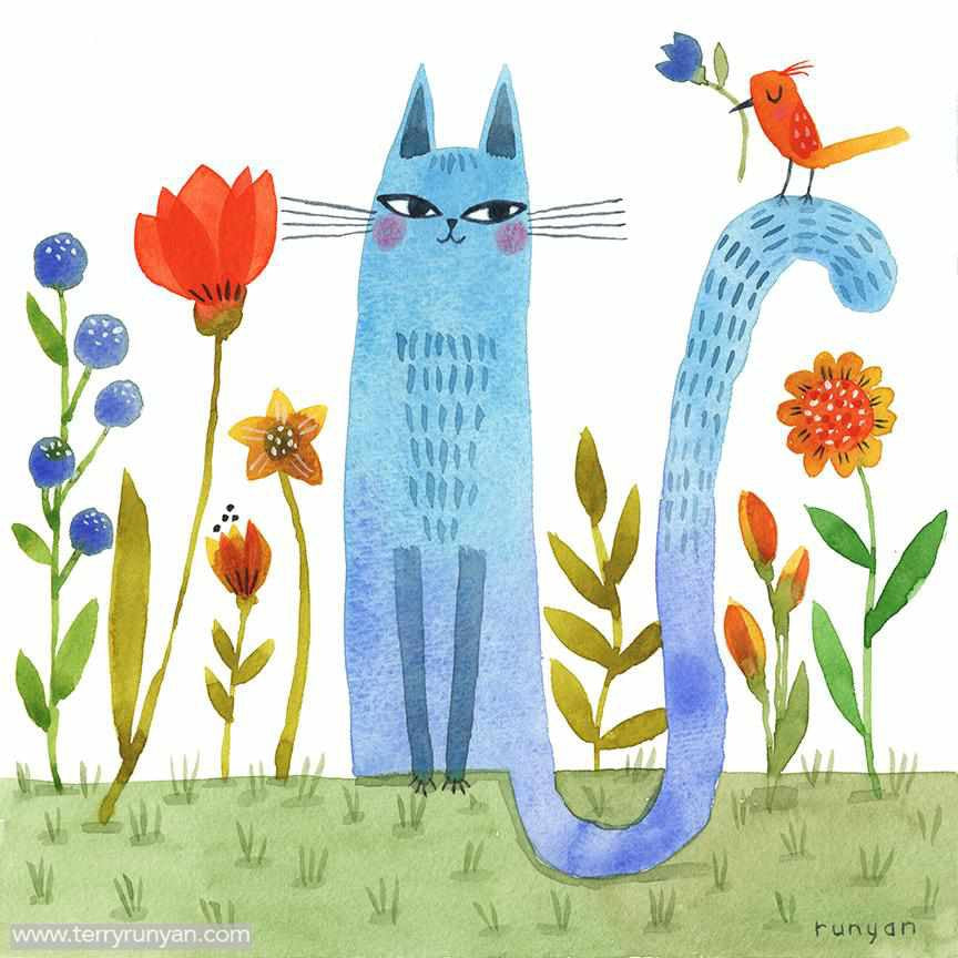 Blue Cat Gift!-Terry Runyan Creative