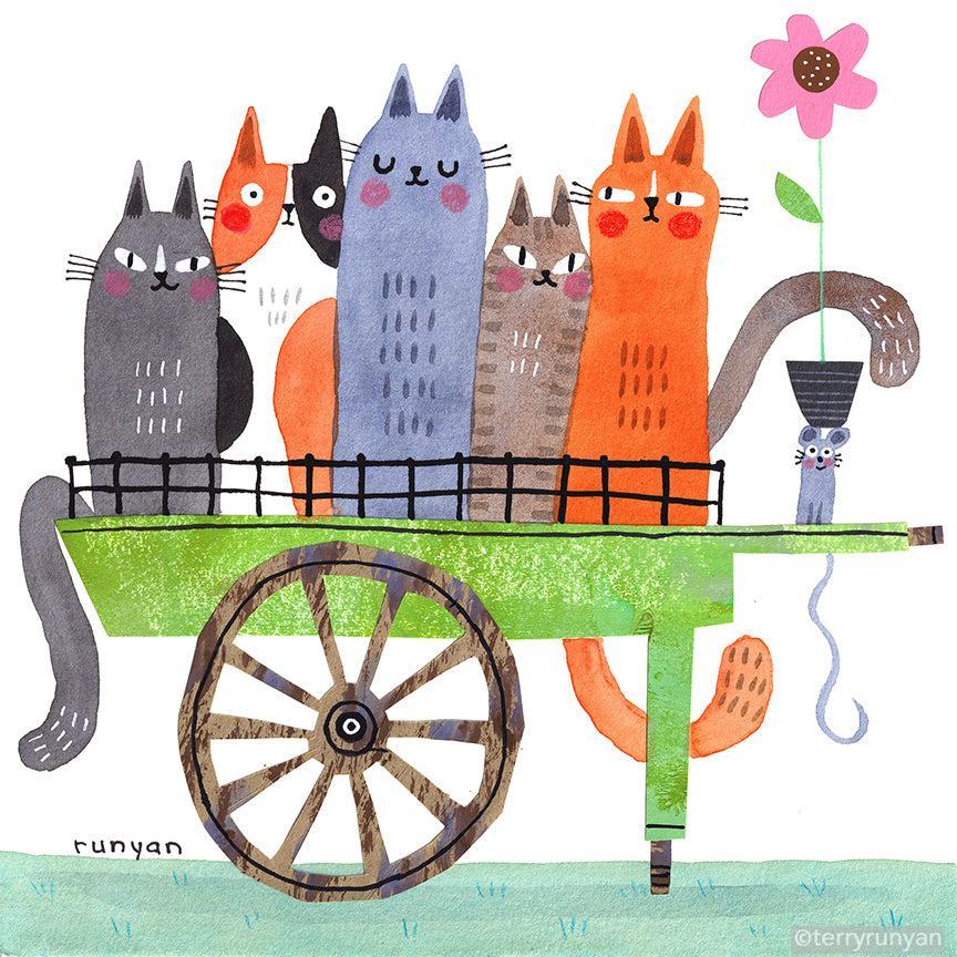 Kitty Cart! Happy #caturday-Terry Runyan Creative