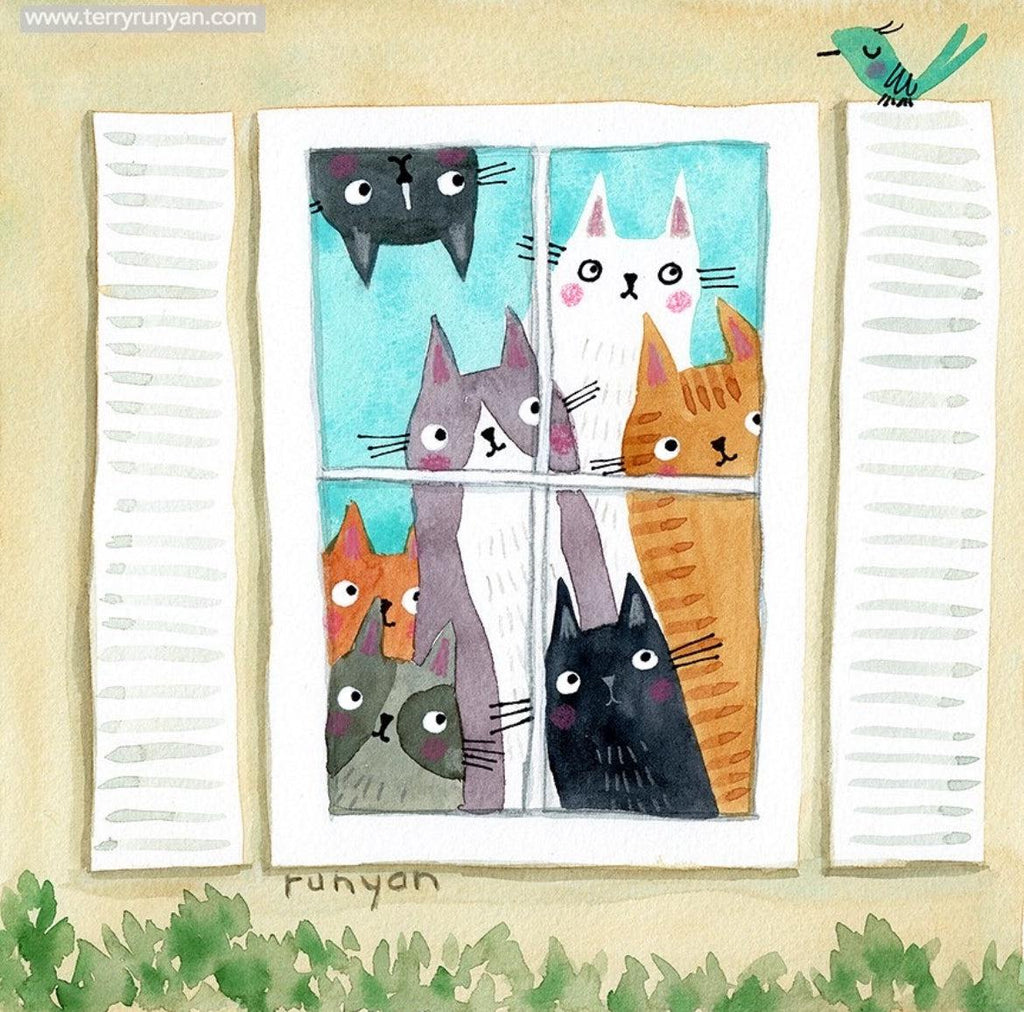 Windowsill Cats!-Terry Runyan Creative
