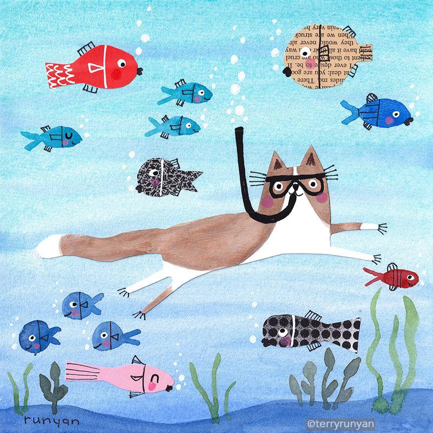 Group Swim! Happy #caturday-Terry Runyan Creative
