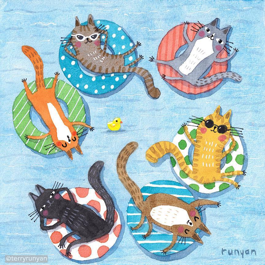 Kitty Tubing! Happy #caturday-Terry Runyan Creative