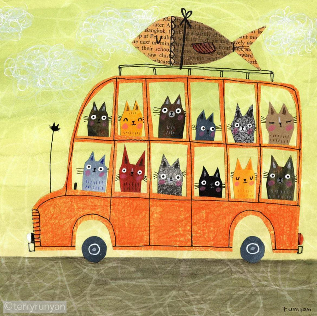 Sushi Bus! Happy #caturday 😻🐟-Terry Runyan Creative
