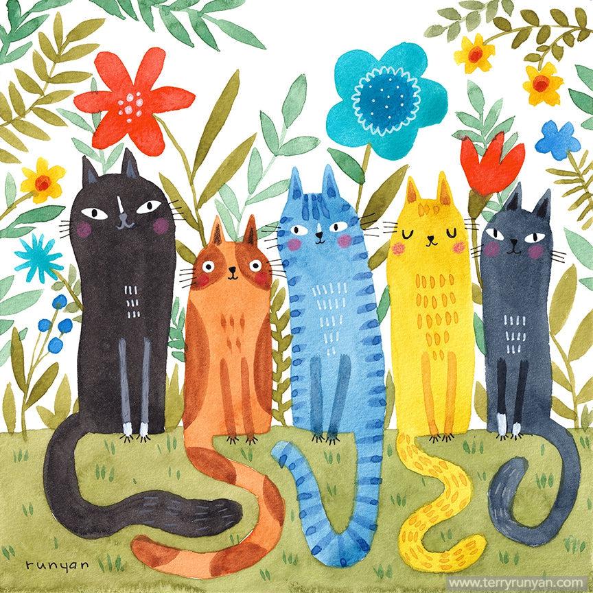 Garden Felines!-Terry Runyan Creative