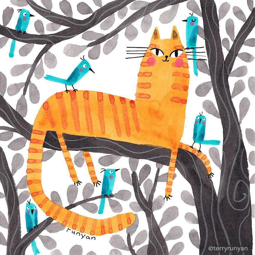 Tree Friends! Happy #caturday 😻-Terry Runyan Creative