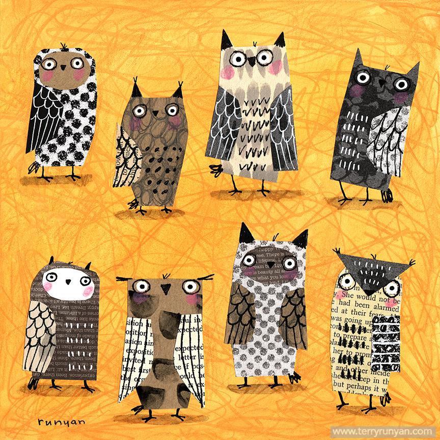 Paper Owls!-Terry Runyan Creative