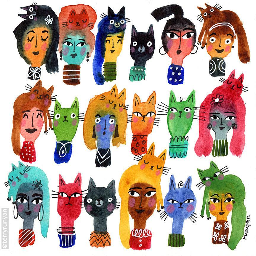 Female Feline Faces! Happy #catonheadwednesday-Terry Runyan Creative