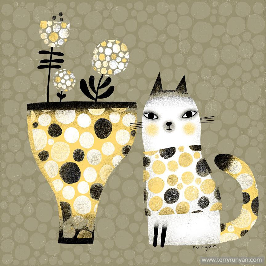 Polka Dot Day Cat!-Terry Runyan Creative