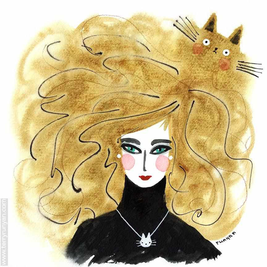 Blond Cat Hat!-Terry Runyan Creative
