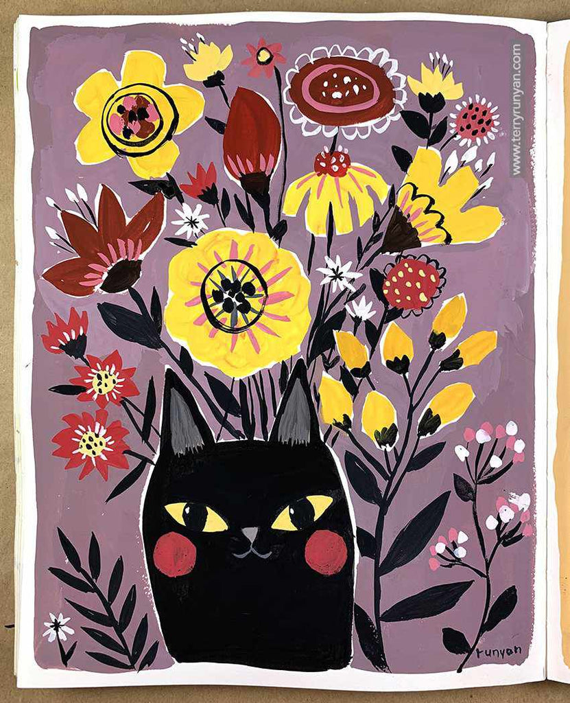 Black Cat Vase!-Terry Runyan Creative