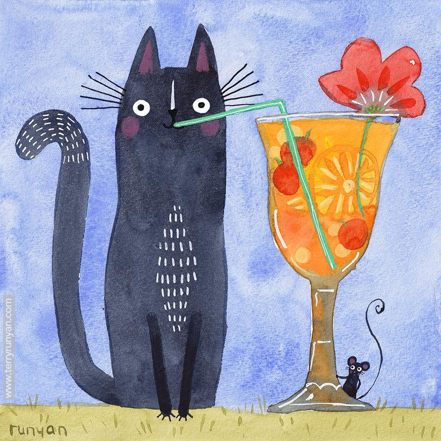 Tropical Cocktail Cat-Terry Runyan Creative