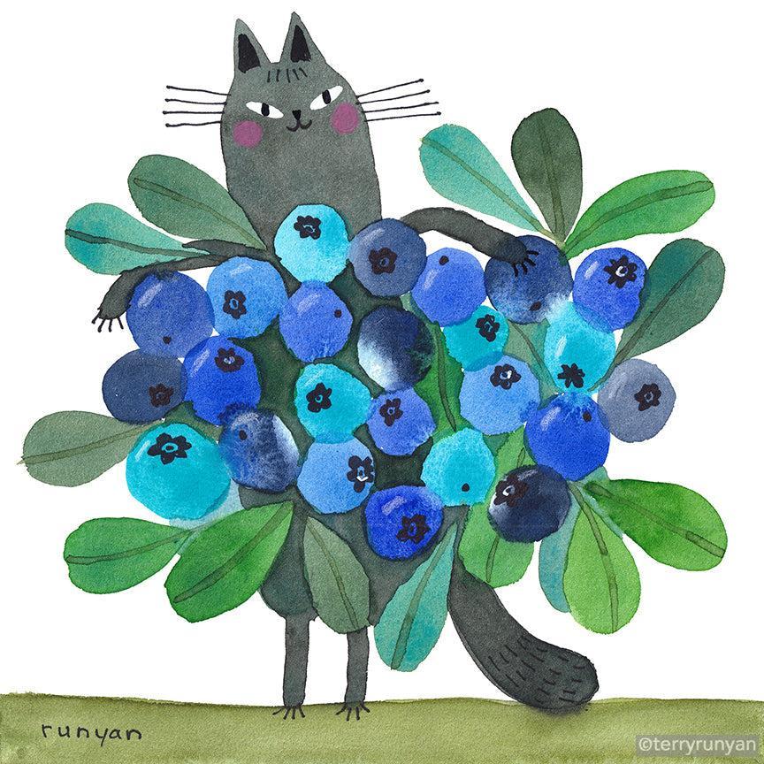 Blueberry Cat!-Terry Runyan Creative