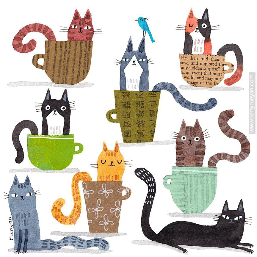 Cup Cats!-Terry Runyan Creative