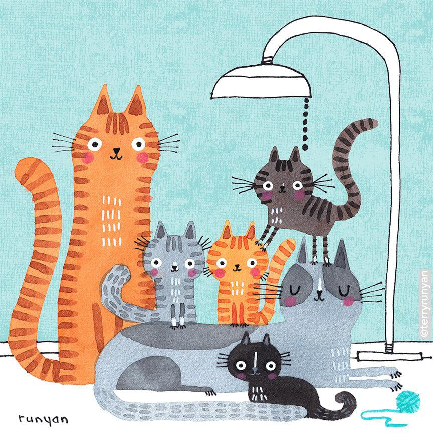 Cat Family!-Terry Runyan Creative