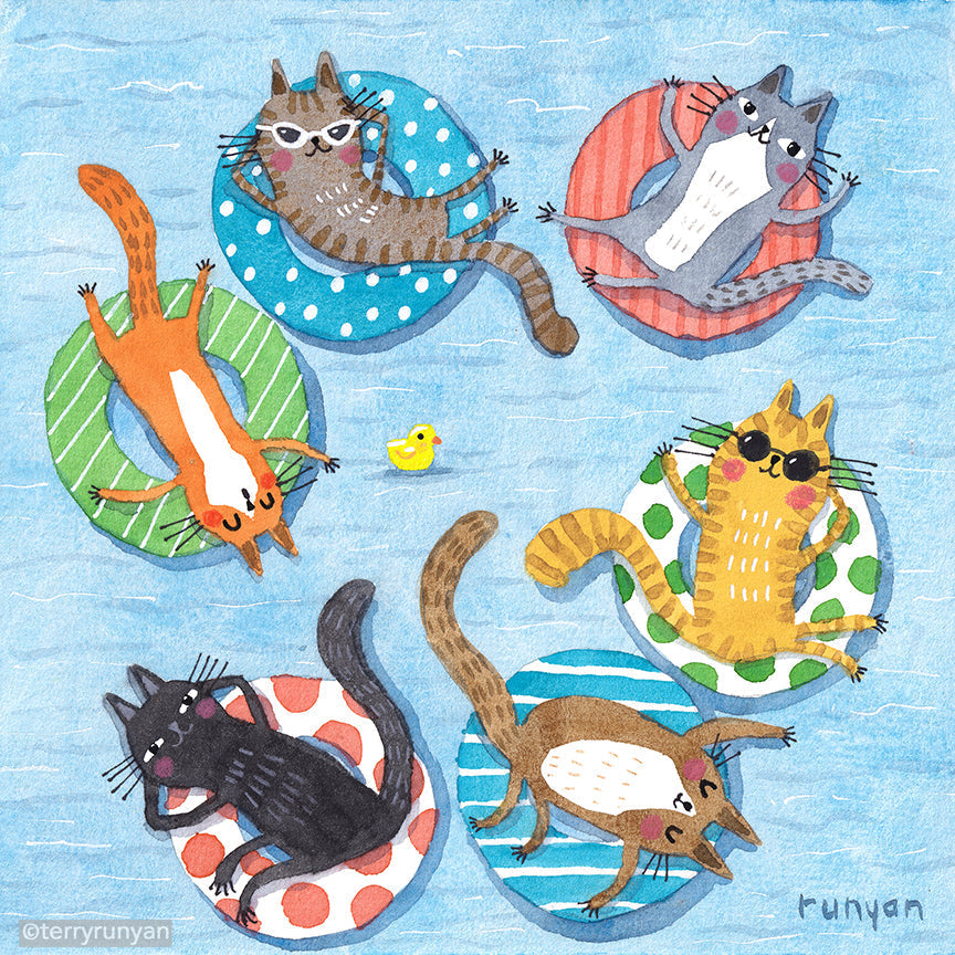 Kitty Tubing! Happy #caturday-Terry Runyan Creative