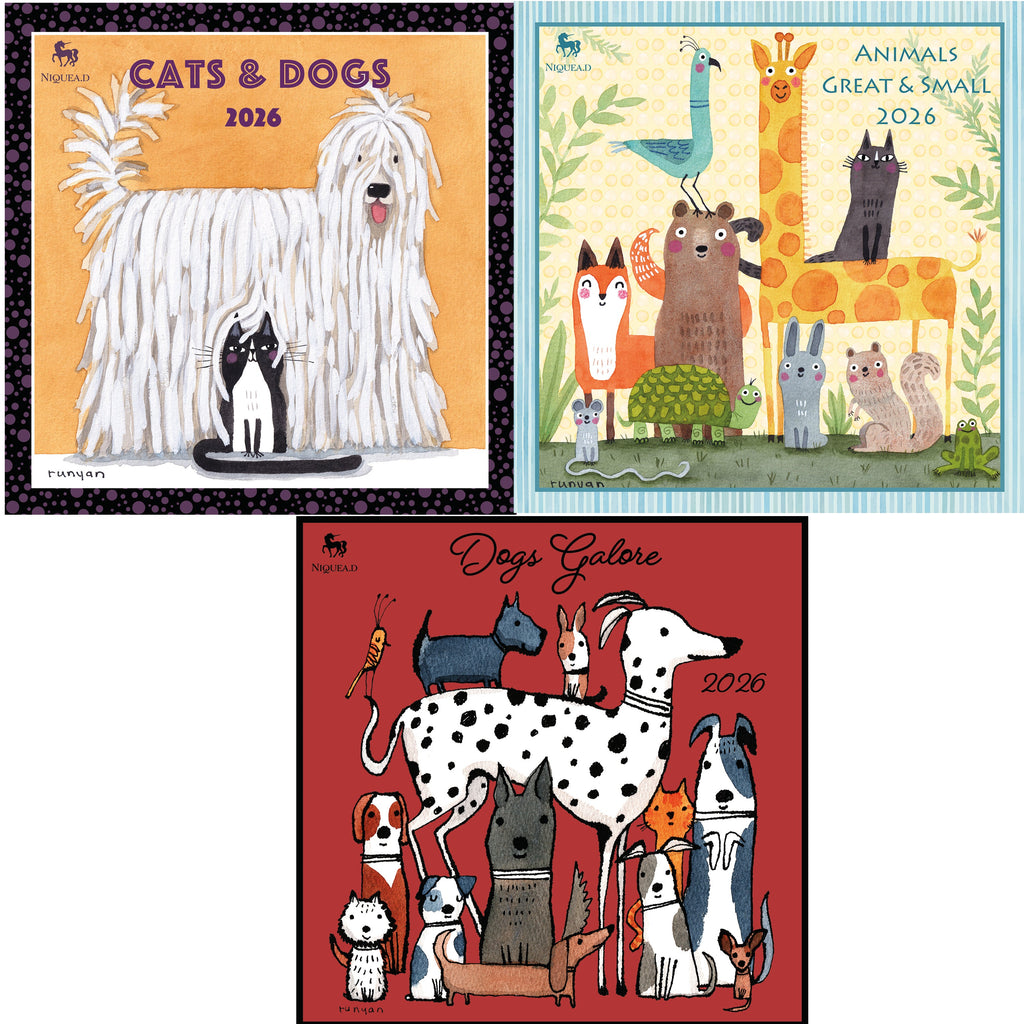 2026 DOGS GALORE, ANIMALS GREAT AND SMALL & CATS AND DOGS WALL CALENDARS-Terry Runyan Creative