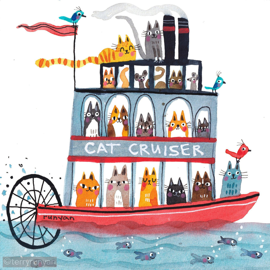 CAT CRUISER-Original Artwork-Terry Runyan Creative-Terry Runyan Creative