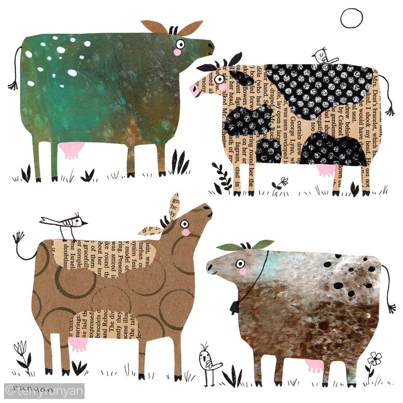 CUT PAPER COWS Art Print-Art Print-Terry Runyan Creative-Terry Runyan Creative