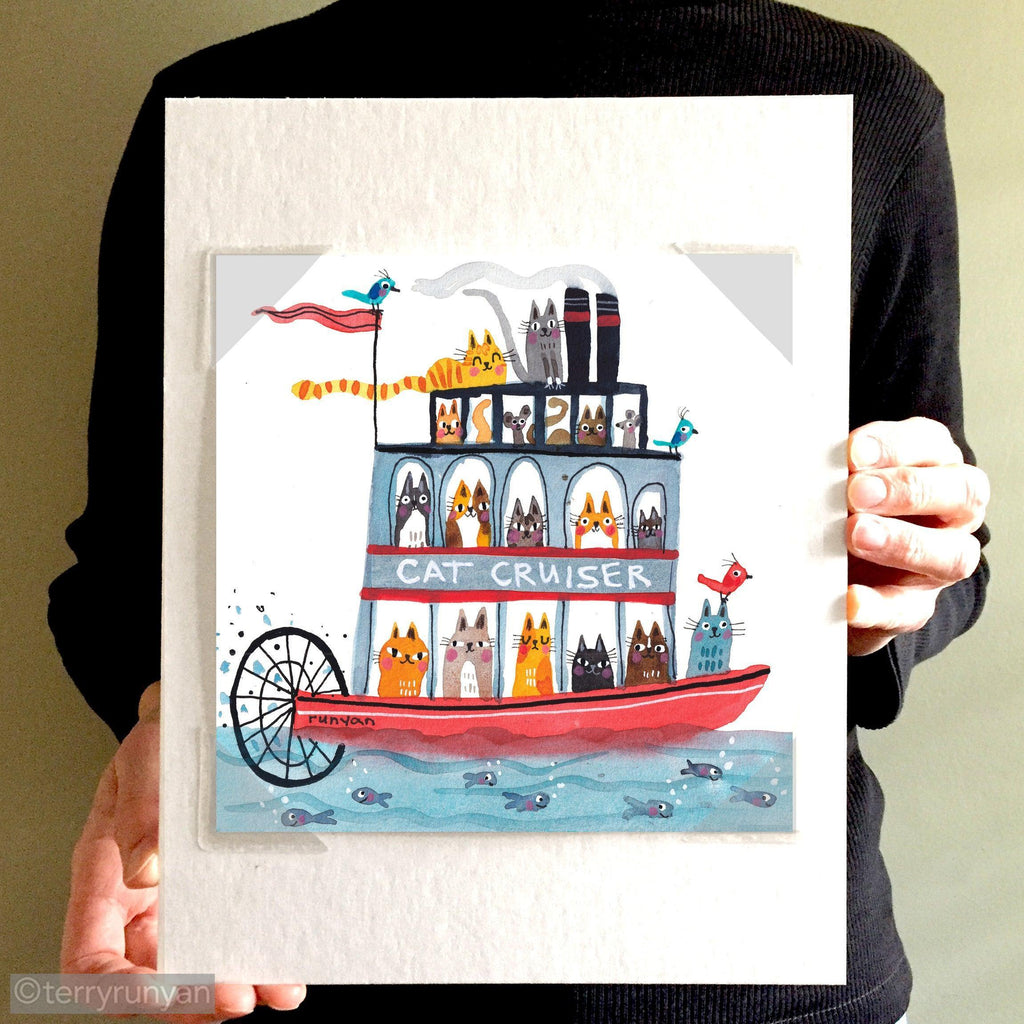 CAT CRUISER-Original Artwork-Terry Runyan Creative-Terry Runyan Creative