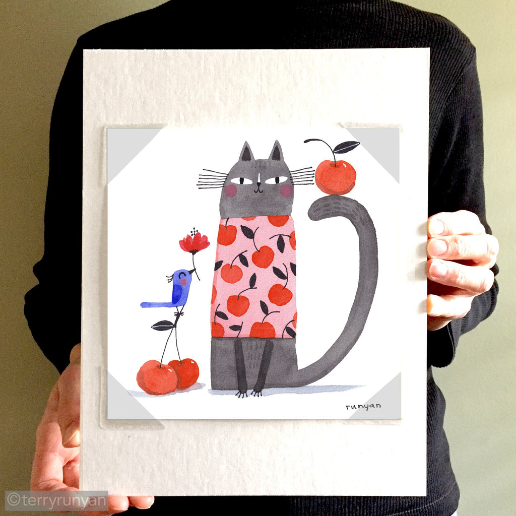 CHERRY LOVER'S FRIEND-Original Artwork-Terry Runyan Creative-Terry Runyan Creative