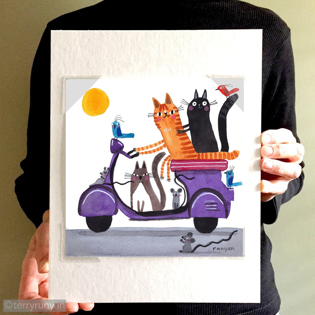 PURPLE SCOOTER-Original Artwork-Terry Runyan Creative-Terry Runyan Creative