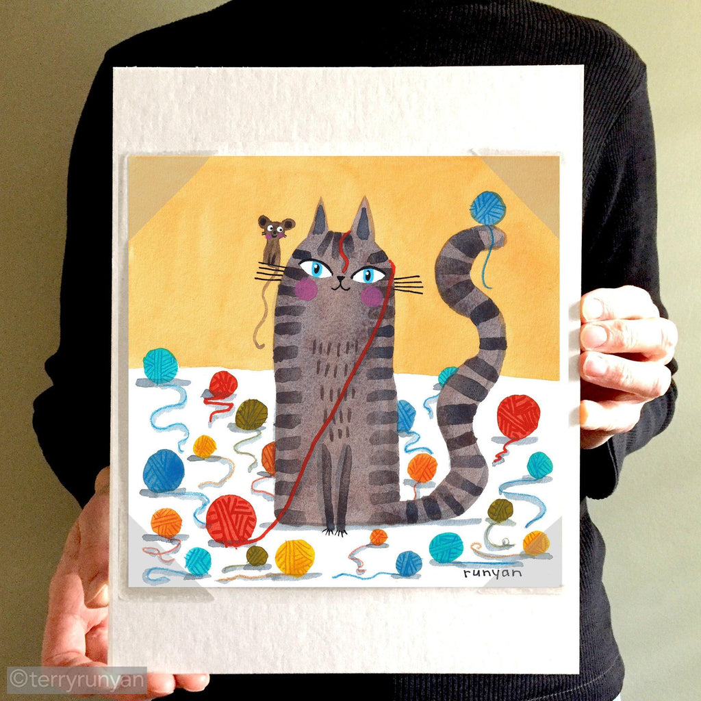 YARN BALL OVERLOAD-Original Artwork-Terry Runyan Creative-Terry Runyan Creative