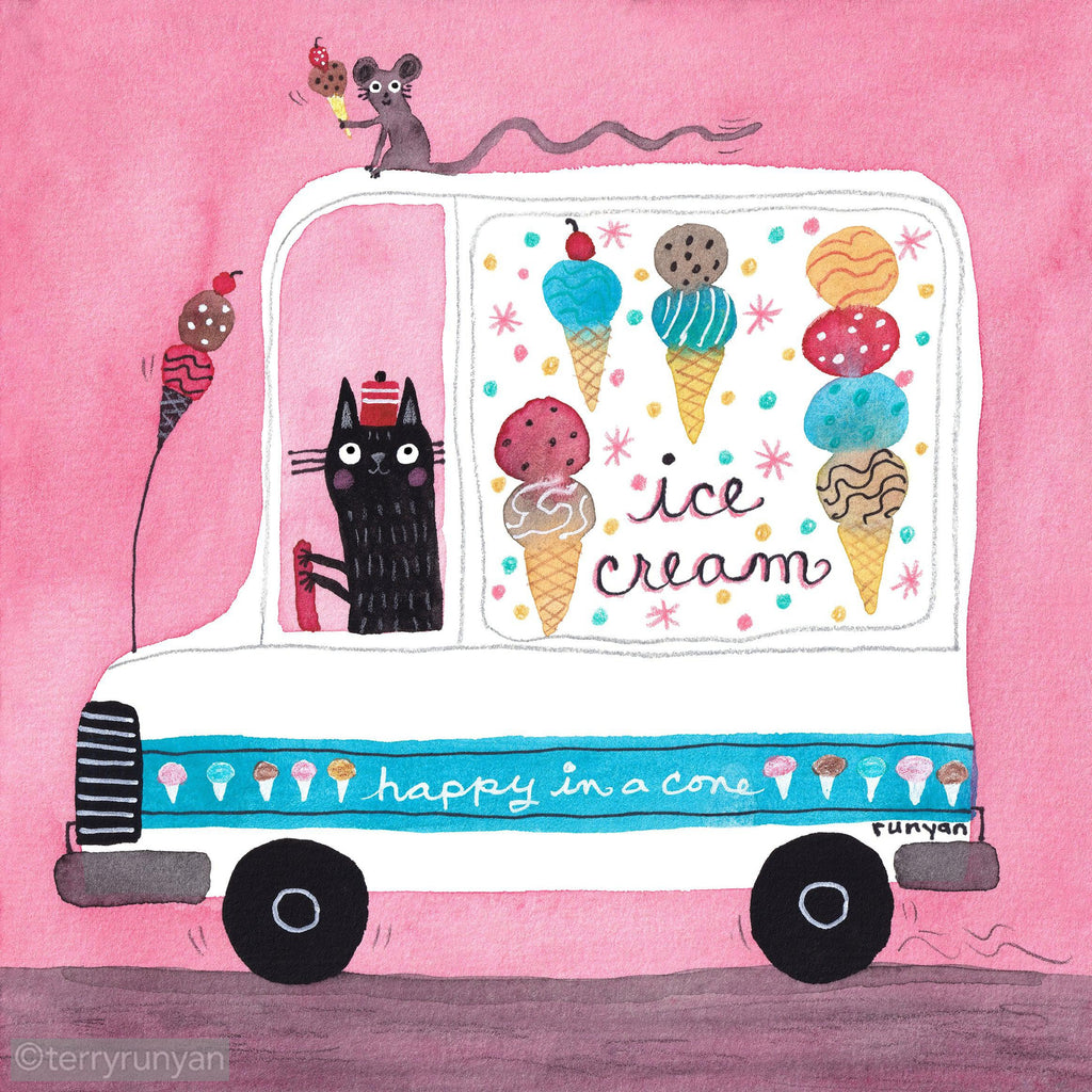 ICE CREAM EXPRESS-Art Print-Terry Runyan Creative-Terry Runyan Creative