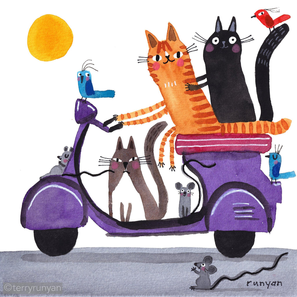 PURPLE SCOOTER-Original Artwork-Terry Runyan Creative-Terry Runyan Creative