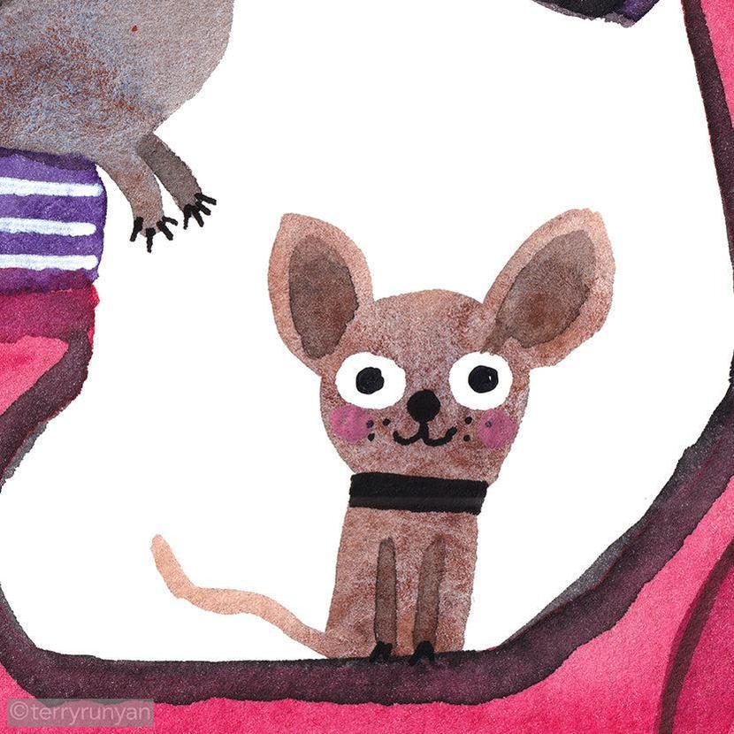 SCOOTER PUPS-Original Artwork-Terry Runyan Creative-Terry Runyan Creative