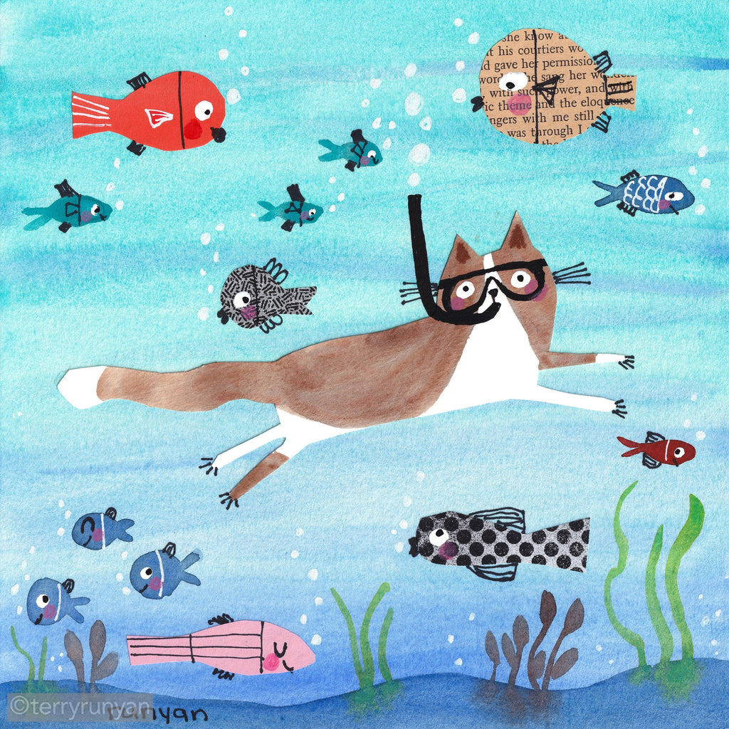 SNORKELING FUN-Original Artwork-Terry Runyan Creative-Terry Runyan Creative
