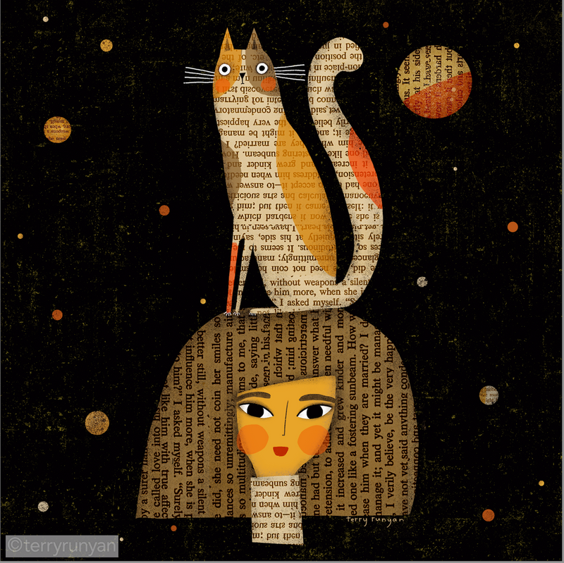 SPACE CAT HAT-Art Print-Terry Runyan Creative-Terry Runyan Creative